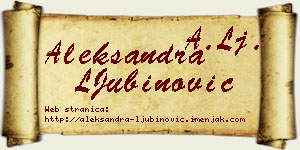 Aleksandra LJubinović vizit kartica